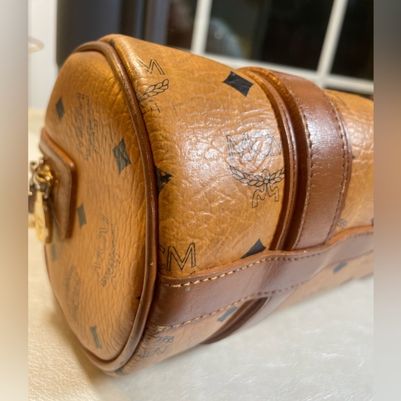 MCM Visetos Cognac Monogram Papillon Satchel - Picture 8 of 17